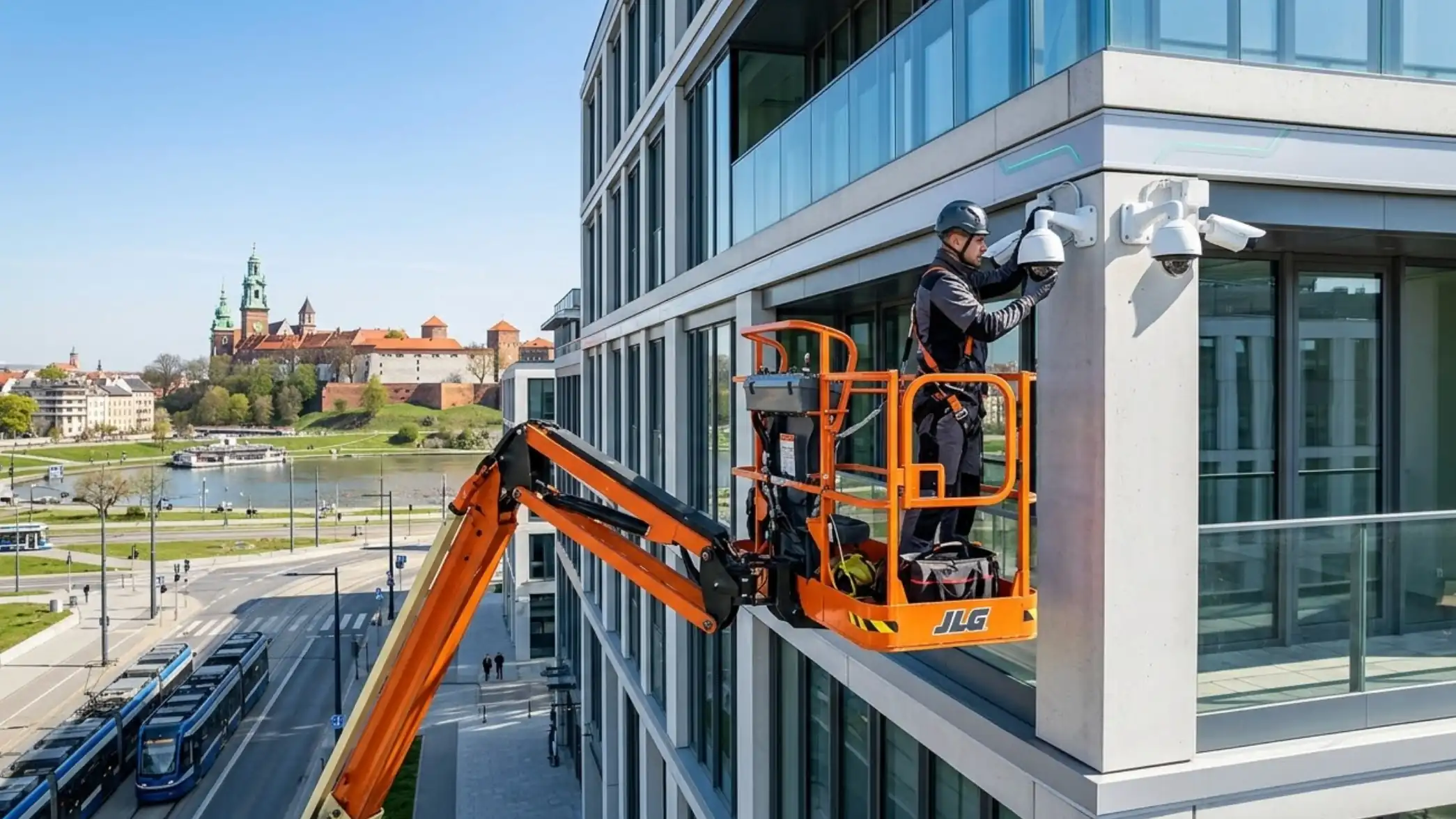 Instalacja kamer z zwyżki w Krakowie